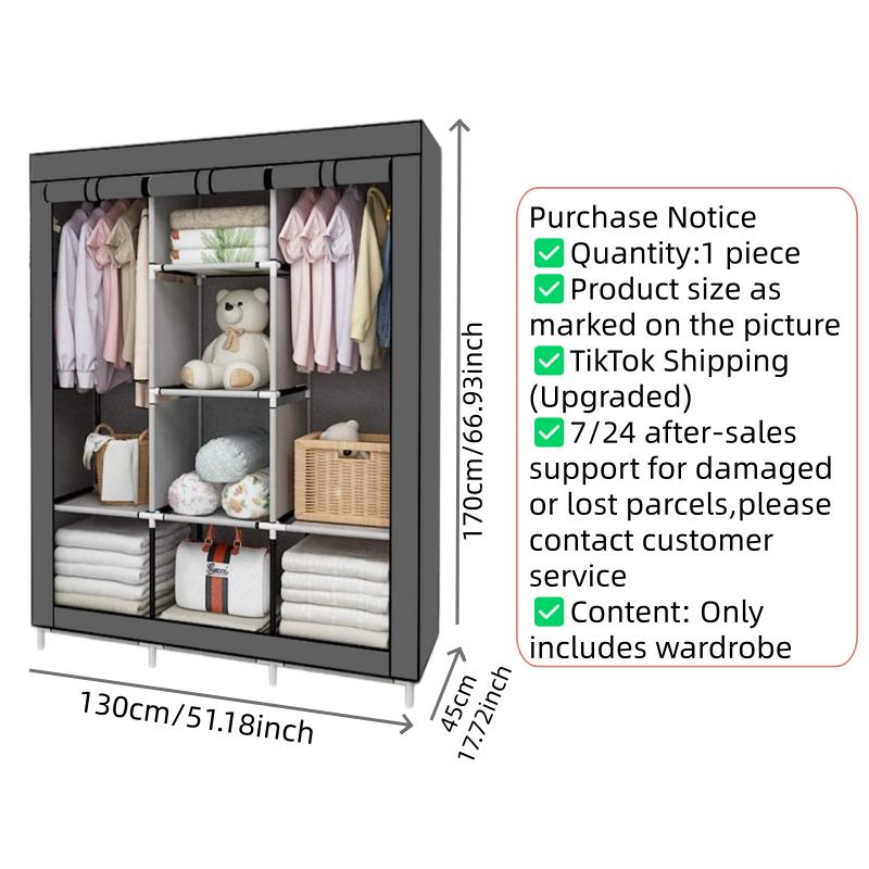 64인치 휴대용 옷장, 접이식 부직포 옷장, 방진 커버 - Wardrobe Closet Portable Fabric Cover 리뷰 및 가격