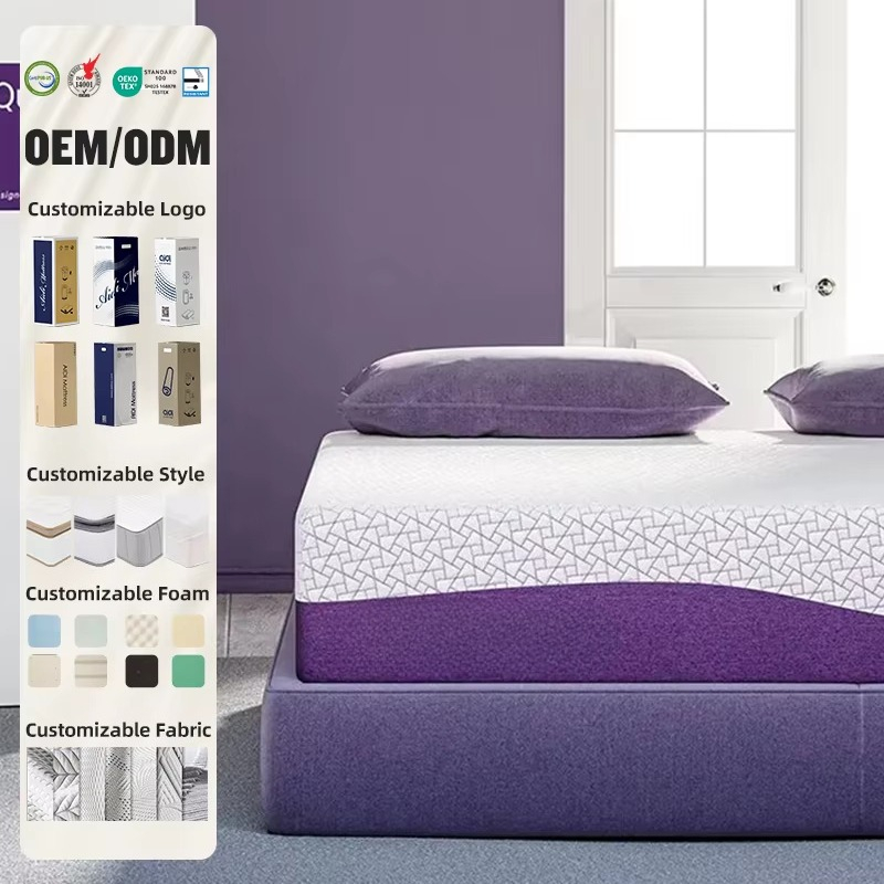 OEM/ODM 보라색 매트리스 퀸 킹 사이즈 고품질 니 - Memory Foam Mattress In A Box Queen 리뷰 및 가격