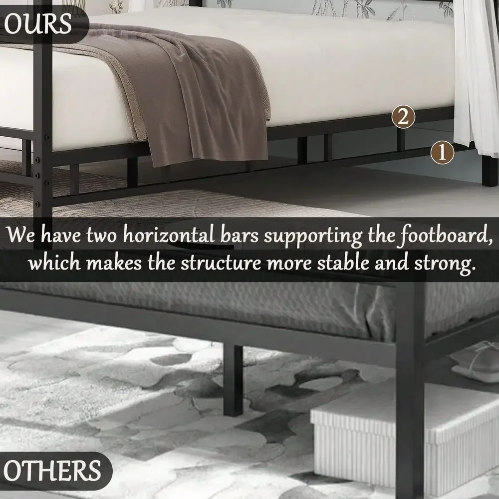 메탈 캐노피 침대 프레임, 메탈 슬랫 지지대가 있는 퀸 - Canopy Bed Frame Metal Queen 리뷰 및 가격