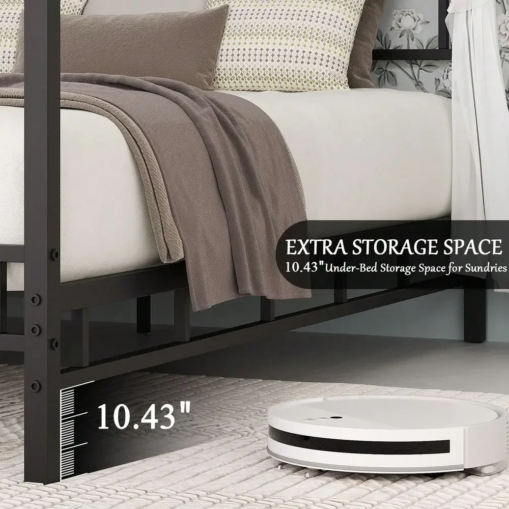 메탈 캐노피 침대 프레임, 메탈 슬랫 지지대가 있는 퀸 - Canopy Bed Frame Metal Queen 리뷰 및 가격