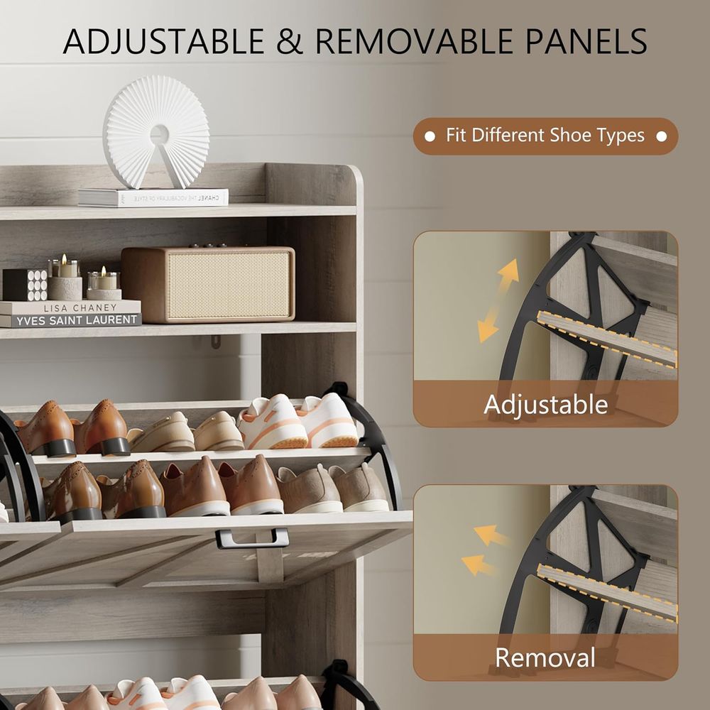 신발 보관 캐비닛(4립형), 현관 신발장, 그레이 |  - Shoe Rack Cabinet Narrow Entryway 리뷰 및 가격