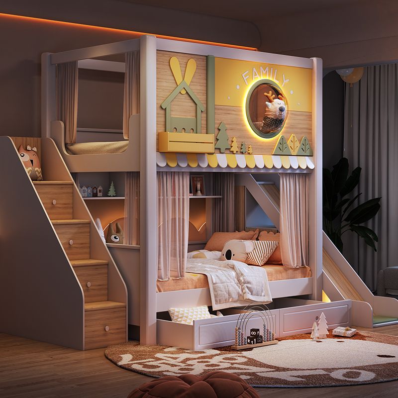 현대식 숲 테마 어린이 이층 침대 슬라이드, 수납 계단 - Bunk Bed With Stairs And Slide 리뷰 및 가격
