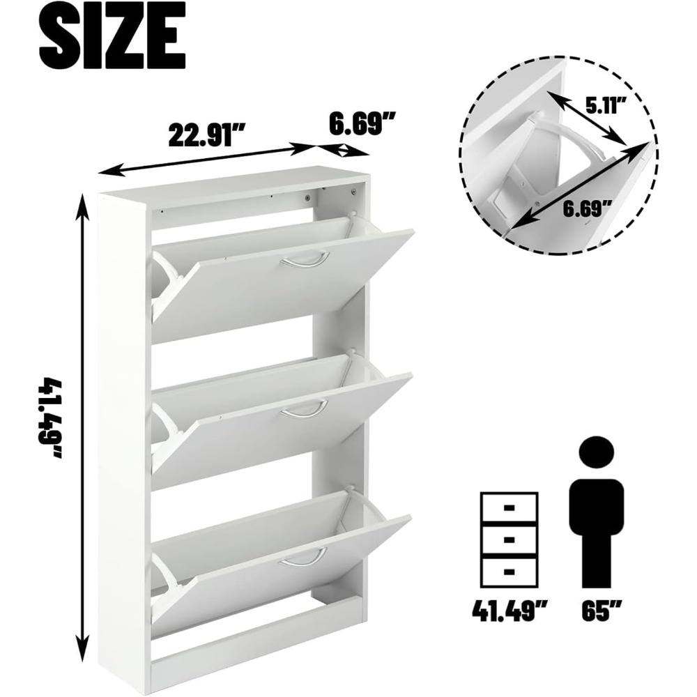 좁은 현관용 신발장 3단 플립 서랍 - 가정 및 아파트 - Shoe Rack Cabinet Narrow Entryway 리뷰 및 가격