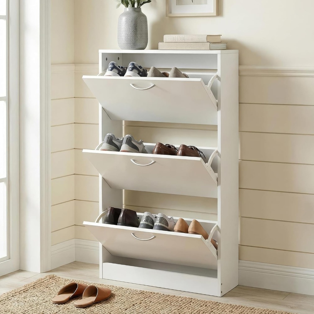 좁은 현관용 신발장 3단 플립 서랍 - 가정 및 아파트 - Shoe Rack Cabinet Narrow Entryway 리뷰 및 가격