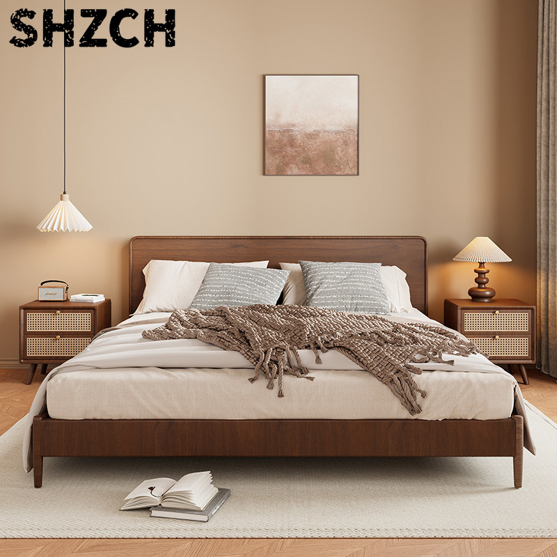 단단한 나무 소재의 나이트스탠드, 등나무 서랍이 있는  - Solid Wood Nightstand 2 Drawers 리뷰 및 가격