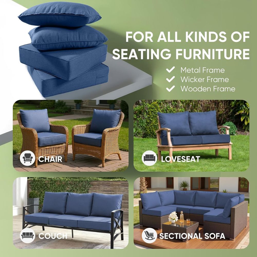 야외용 가구 쿠션, 6인치 두께의 방수 시트 쿠션, 2 - Outdoor Furniture 리뷰 및 가격